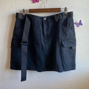 Black Cargo Skirt